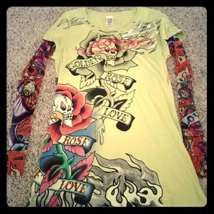 Ed Hardy tattoo sleeve shirt